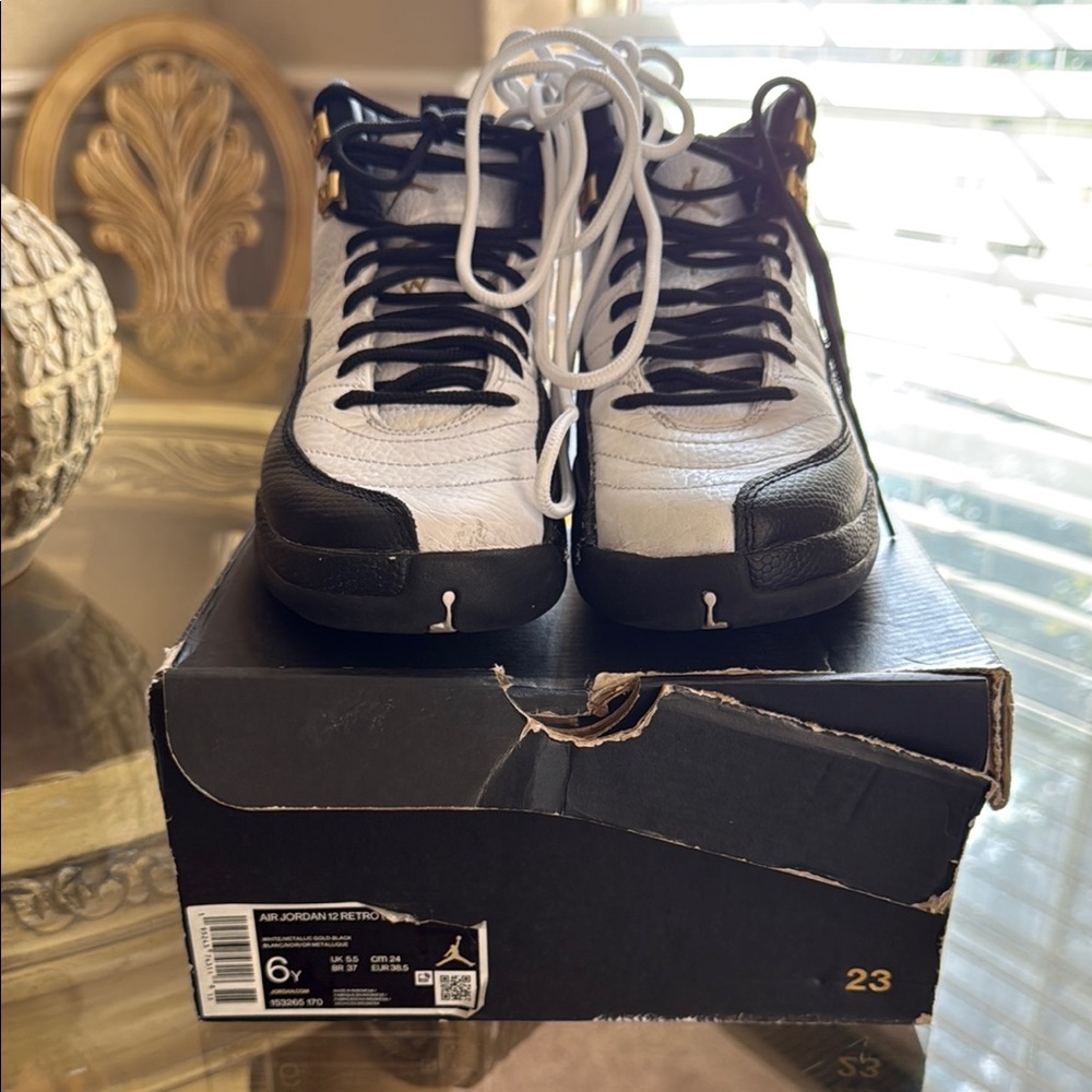 Jordan Retro 12 Black White Sneakers